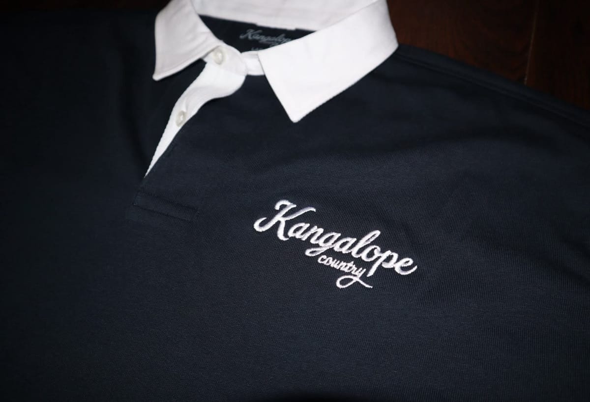 Detail of the rugby jersey collar and fabric