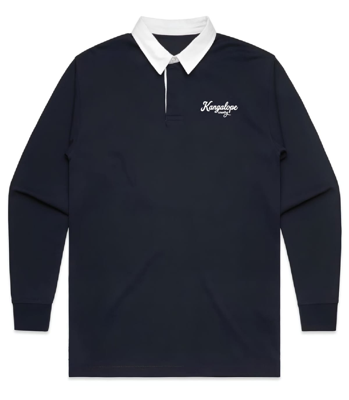 Kangalope Country rugby jersey in Navy, front flat view