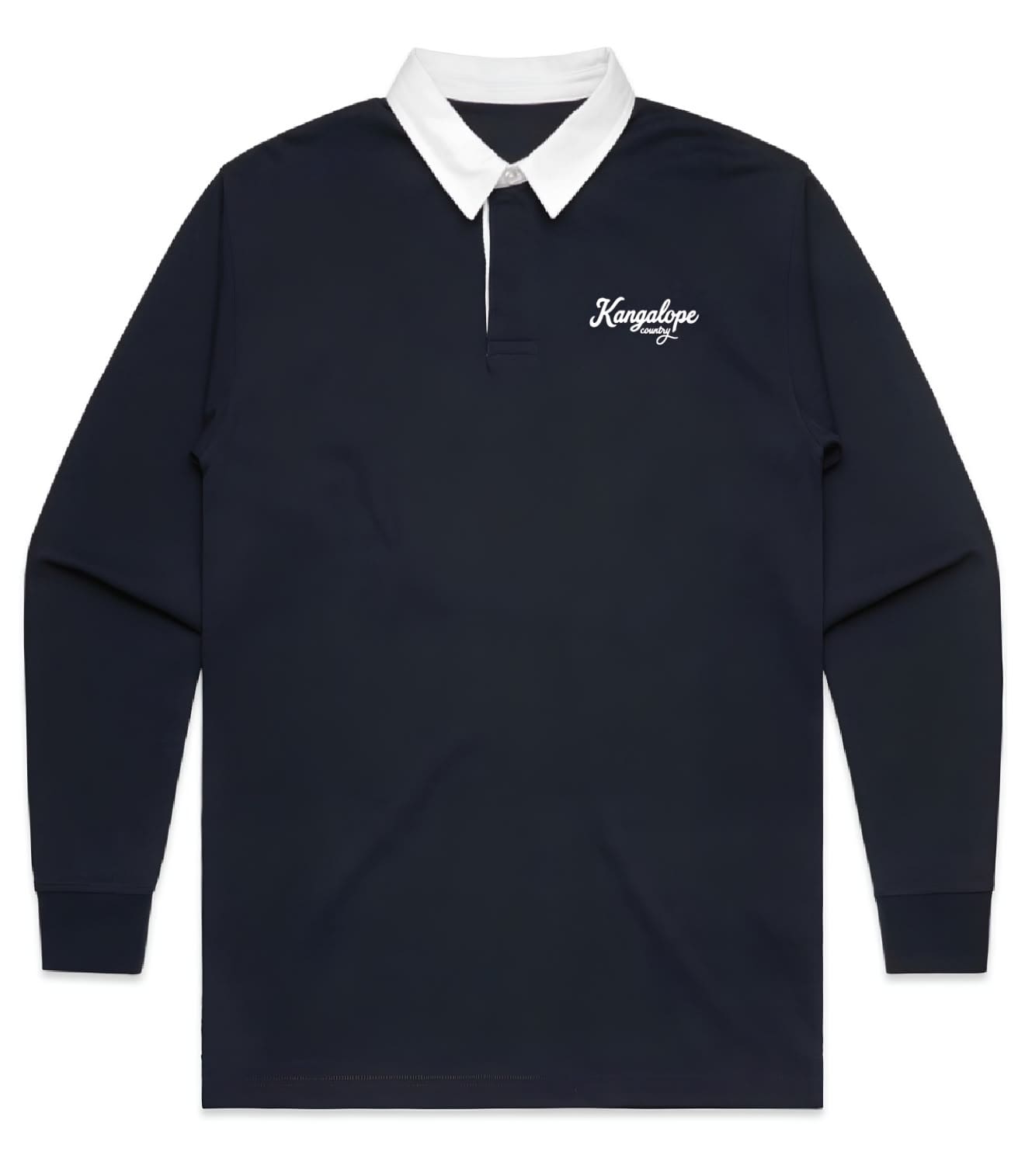 Kangalope Country rugby jersey in Navy, front flat view